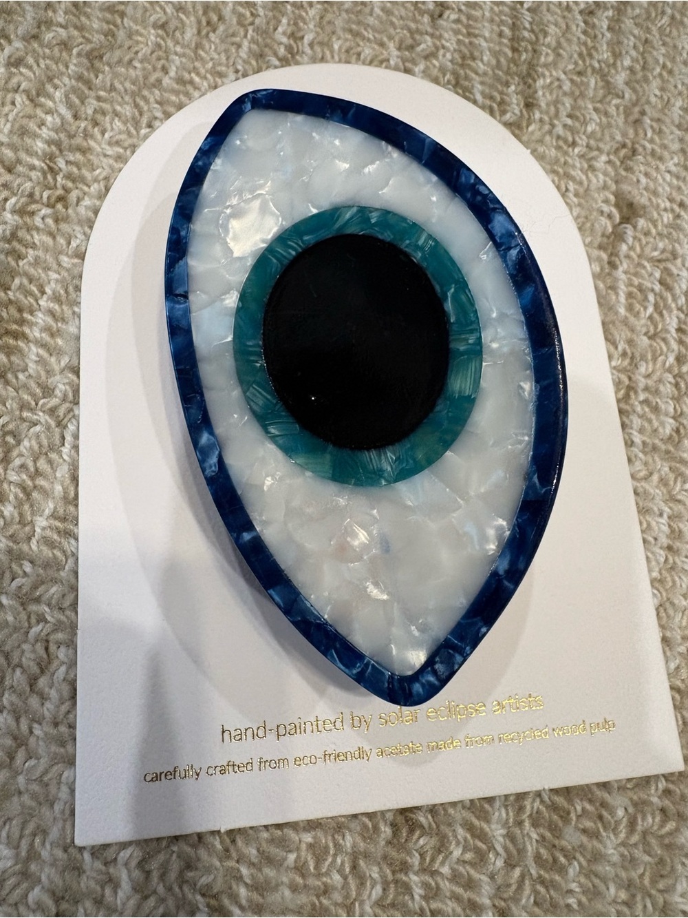 Blue Resin Teardrop Hair Barrette by - Picture 1 of 3